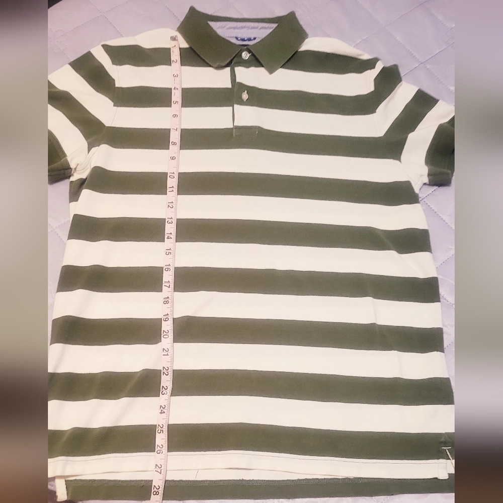 Tommy Hilfiger Vintage Olive Green and White Polo Shirt. Mens Size Mediun - Picture 4 of 6